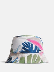 J.LINDEBERG OLAF PRINT BUCKET HAT Calypso Oil Green ONE SIZE