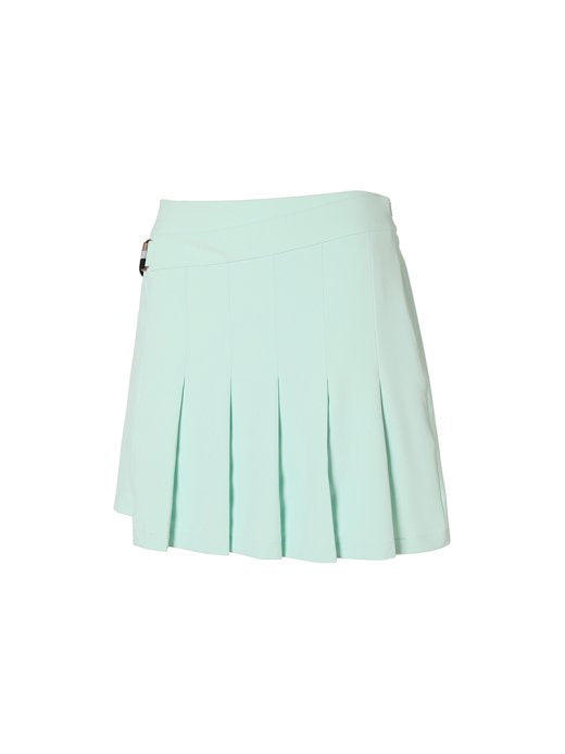 W.ANGLE SS22 WOMEN PART PLEATED A-LINE SKIRT MINT