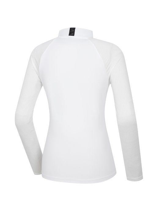 W.ANGLE [ICE-FIT] Women's TO Mesh Jacquard High Neck T-Shirt