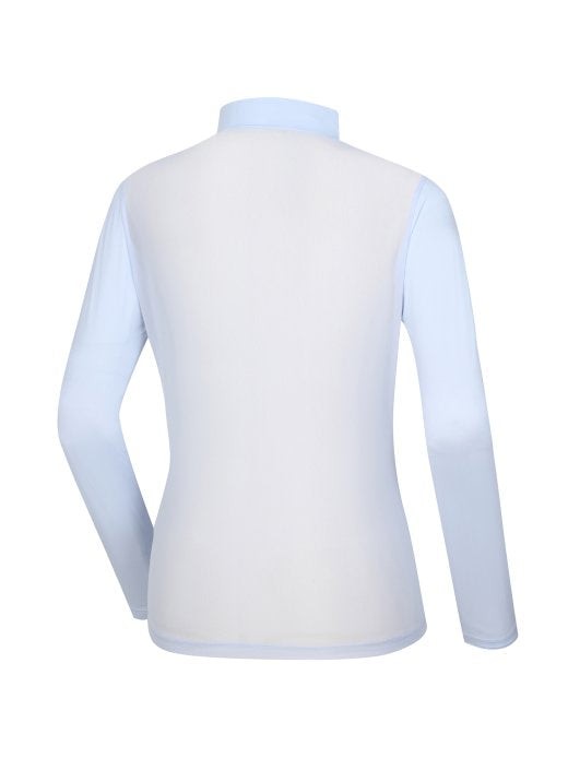 W.ANGLE Women TO High Neck Mesh Color Block Base Layer