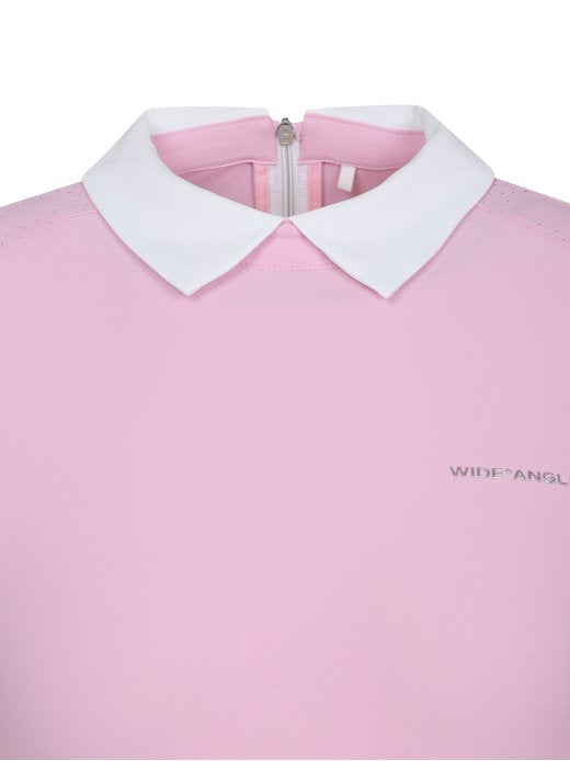 W.ANGLE Women's TO PRO Punching Mix Zip-Up Polo T-Shirt