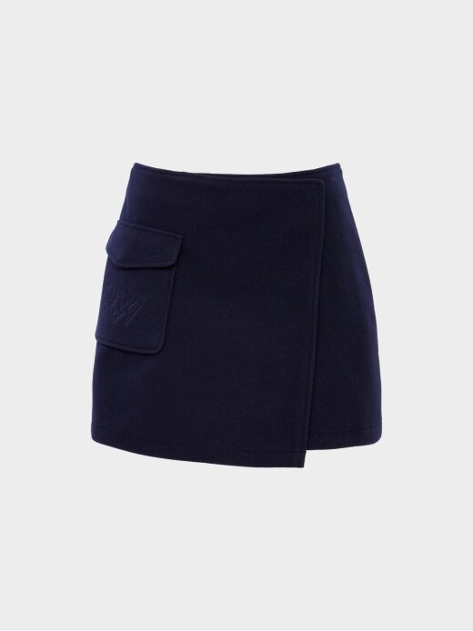 W.ANGLE Women's CO Fake Wrap Skirt A-Line Culottes