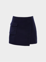 W.ANGLE Women's CO Fake Wrap Skirt A-Line Culottes