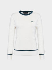 W.ANGLE Women's TO Cable Tie Round Neck Sweater