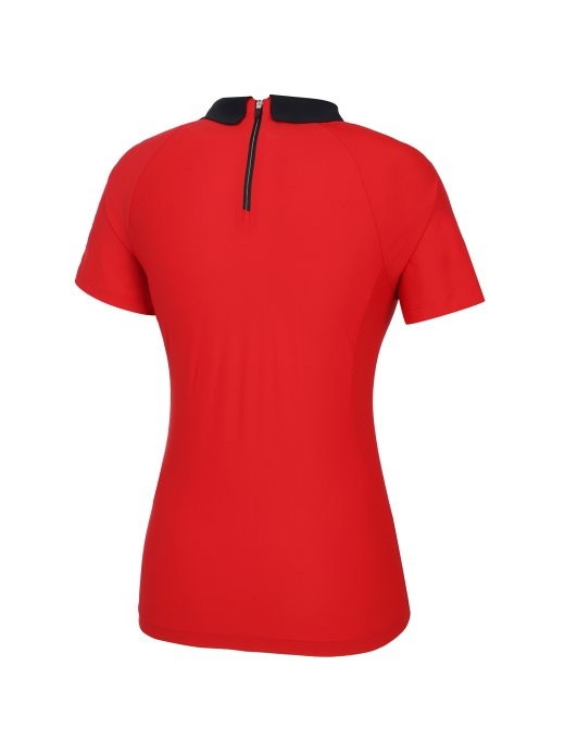 W.ANGLE Women's TO PRO Punching Mix Zip-Up Polo T-Shirt