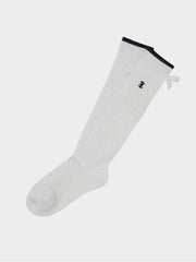 W.ANGLE Women's CO Jacquard Color Block Knee Socks