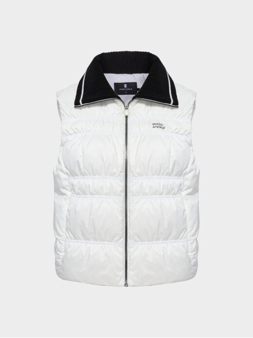 W.ANGLE Women's TO Shirring Point Polo Down Vest