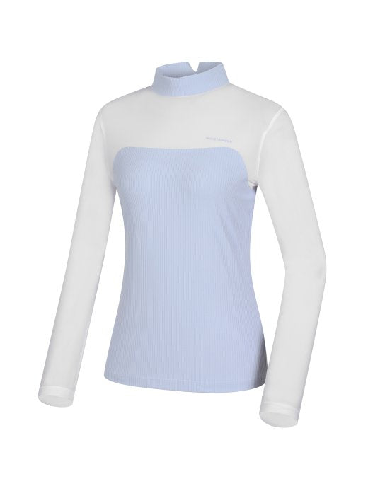 W.ANGLE [ICE-FIT] WOMEN TO GOLJI MIX HIGH NECK T-SHIRT