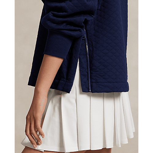 Ralph Lauren RLX Women Long-sleeve Quilted Double Knit Mock Neck 1/2 Zip Sweatshirt