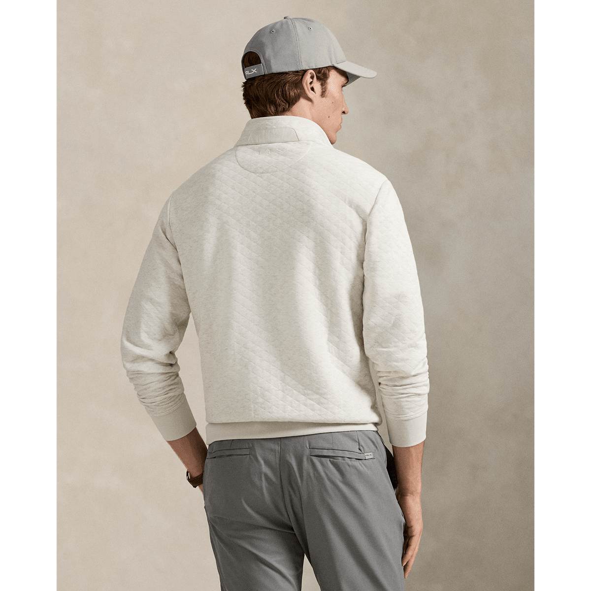 Ralph Lauren RLX Men Quilted Double-Knit Mockneck Sweatshirt