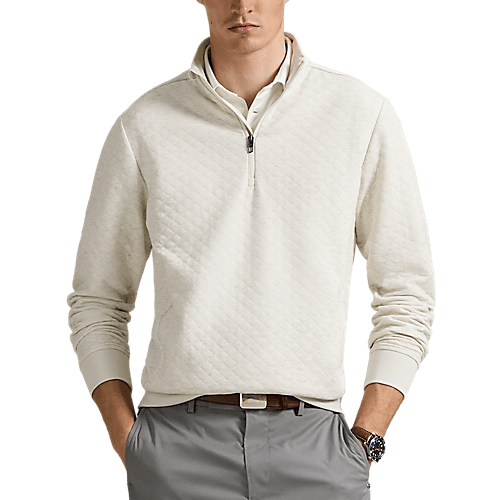 Ralph Lauren RLX Men Quilted Double-Knit Mockneck Sweatshirt