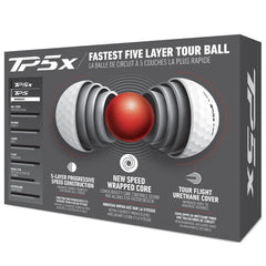 TAYLORMADE 2024 TP5X GOLF BALLS DOZEN PACK ZC