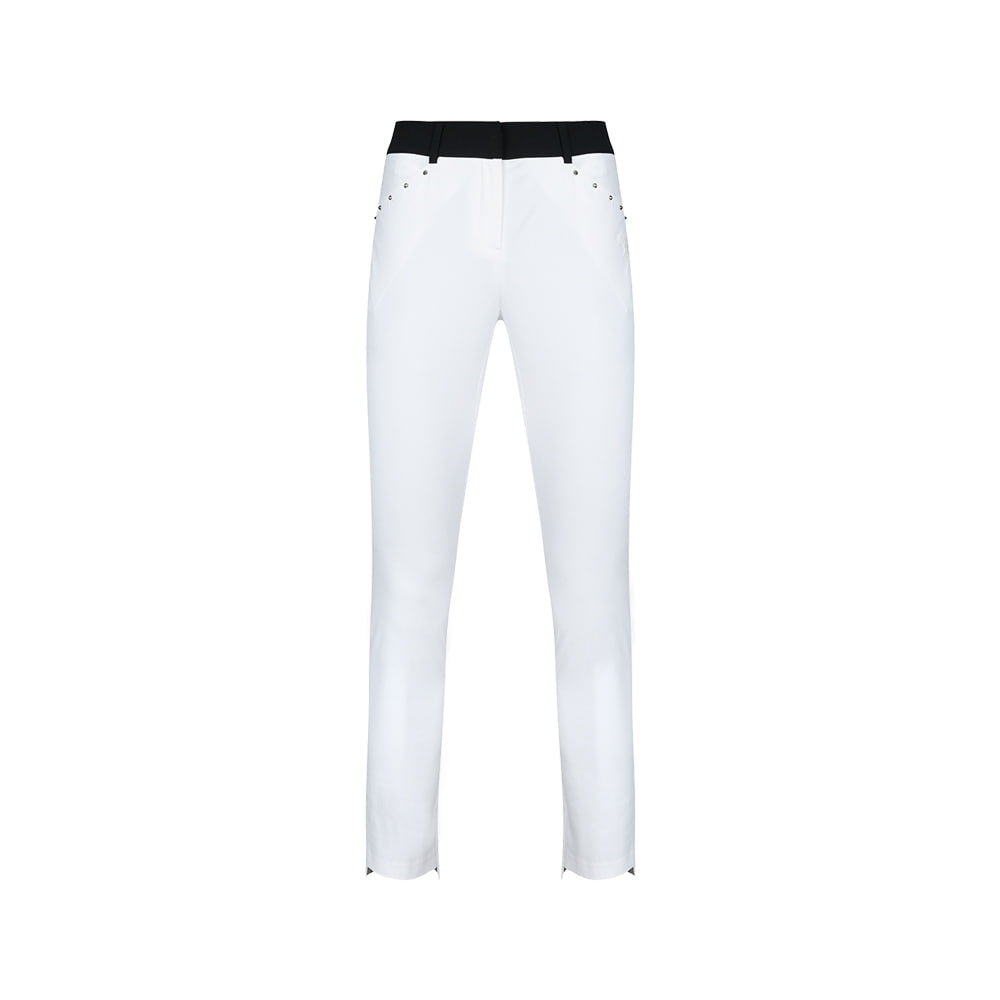 ANEW SS21 WOMEN HEM COLOR ACCENTUATION PANT WHITE
