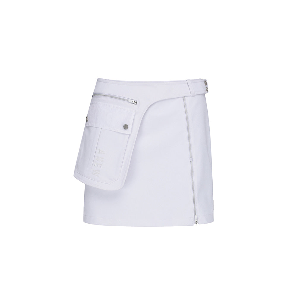 ANEW S22 WOMEN DOUBLE LAYER BELT POCKET SKORT WHITE