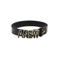 ANEW S22 TEXT LOGO BELT AGBUUBT01 OSFA BLK-BLACK