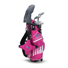 US KIDS 2021 UL42 4-CLUB STAND SET PINK/WHITE BAG