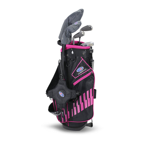 US KIDS UL51 5-CLUB STAND SET BLACK/PINK BAG