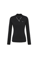 MCKAYSON WOMEN V-NECK COLLAR KNIT BLACK