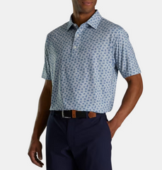 FOOTJOY S23 MEN'S LISLE SKETCHED PRINT SELF COLLAR SHIRT