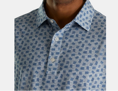 FOOTJOY S23 MEN'S LISLE SKETCHED PRINT SELF COLLAR SHIRT