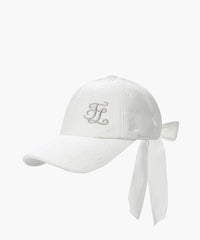 FAIRLIAR FW22 VELOUR LOGO CAP ONE SIZE WHITE