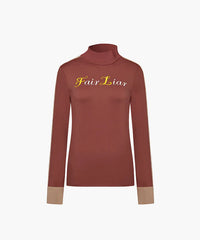 FAIRLIAR FW22 LONGSLEEVE TURTLENECK TSHIRT BROWN