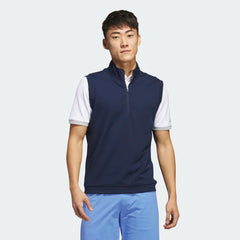 ADIDAS 23SS ELEVATED 1/4-ZIP PULLOVER VEST NAVY