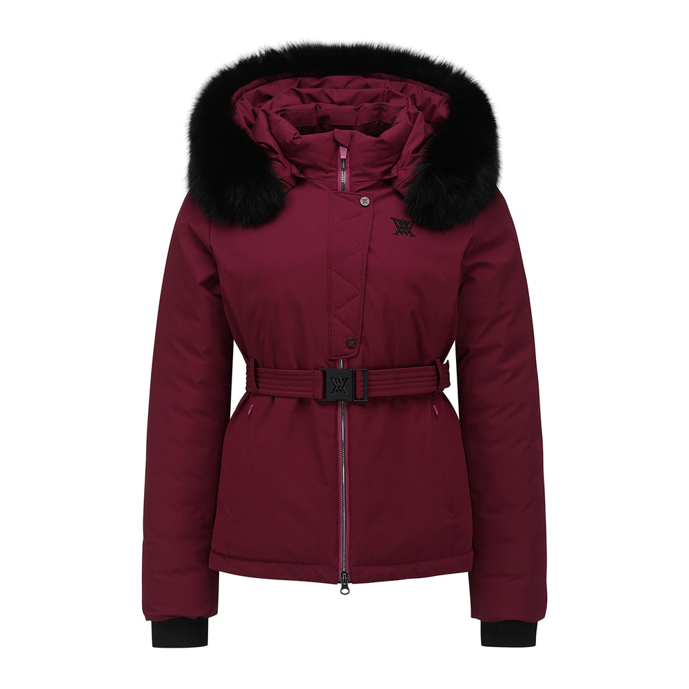 ANEW 22FW WOMEN Middle Length Middle Down Jacket BURGUNDY