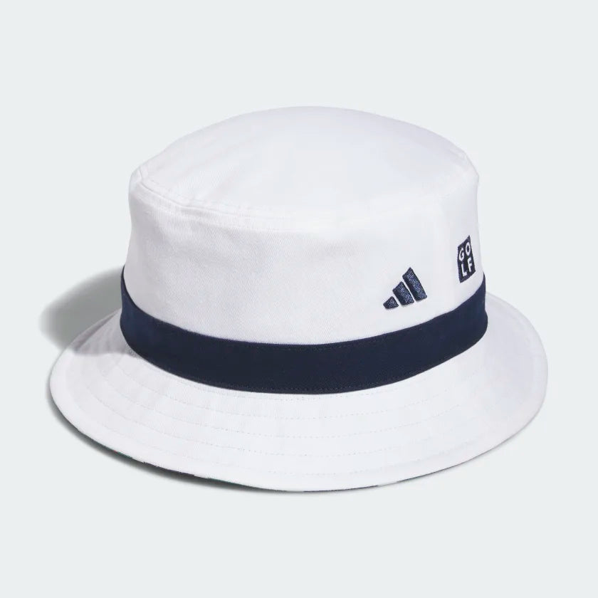 ADIDAS SS23 PLAID REVERSIBLE GOLF BUCKET HAT ONE SIZE WHITE