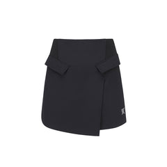 ANEW FW22 WOMEN KNIT MIX A-LINE SQ SKIRT BLACK