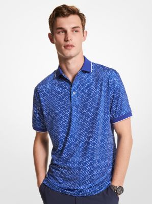 MICHAEL KORS SS23 Mens Printed Stretch Golf Shirt ROYAL BLUE 514