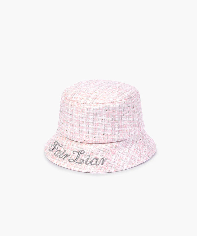 FAIRLIAR 22 WOMEN COATING TWEED BUCKET HAT ONE SIZE PINK
