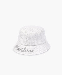 FAIRLIAR 22 WOMEN COATING TWEED BUCKET HAT ONE SIZE WHITE