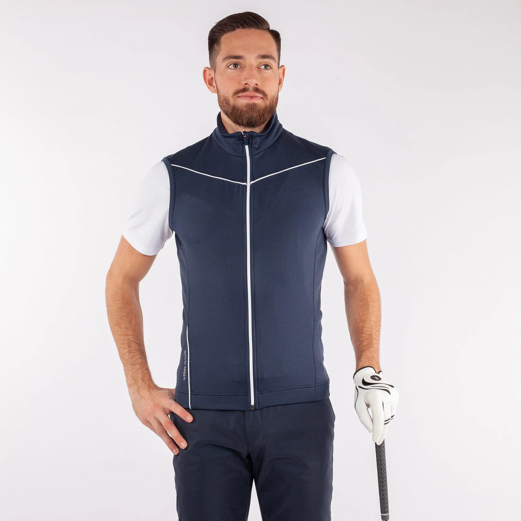 GALVIN GREEN DAVON INSULA VEST S WHITE NAVY ORANGE