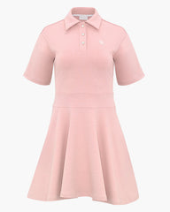 FairLiar 23SS Flare Half Sleeve Collar Dress PINK