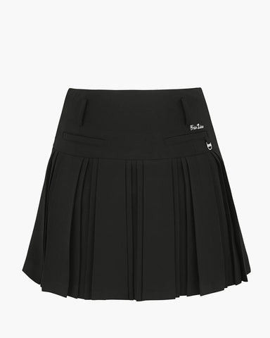 FairLiar 23SS Highwaist Pleats Skirt with Floral Belt - Par-Tee Golf