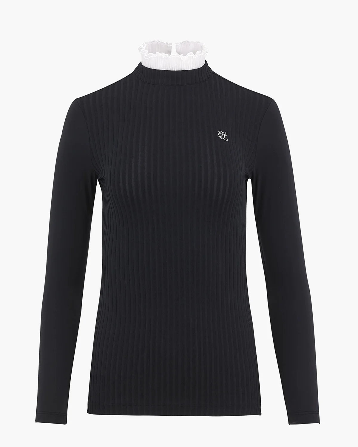 FairLiar 23SS Women Frill Collar T-shirt BLACK