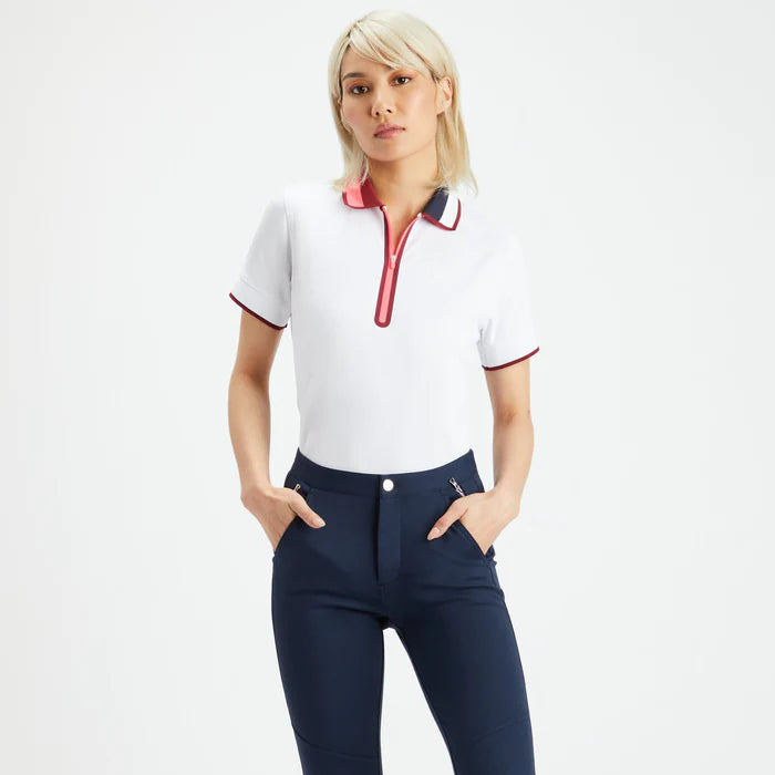 G/FORE WOMEN CONTRAST COLLAR LIGHTWEIGHT QUARTER-ZIP POLO