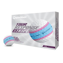 TAYLORMADE 2022 TOUR RESPONSE STRIPE GOLF BALLS DOZEN PACK (BLUE PINK)