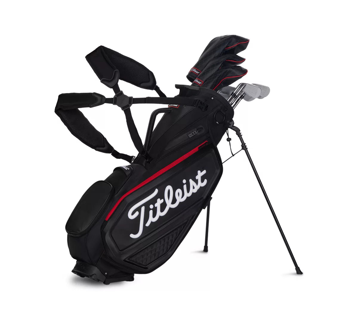 TITLEIST PREMIUM STAND BAG BLK/BLK/RED - Par-Tee Golf