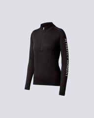 PERFECT MOMENT WOMEN THERMAL BACK SEAM HALF ZIP TOP BLACK