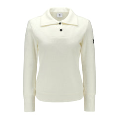 ANEW 22FW WOMEN KNIT COLLARED LONG SLEEVE IVORY