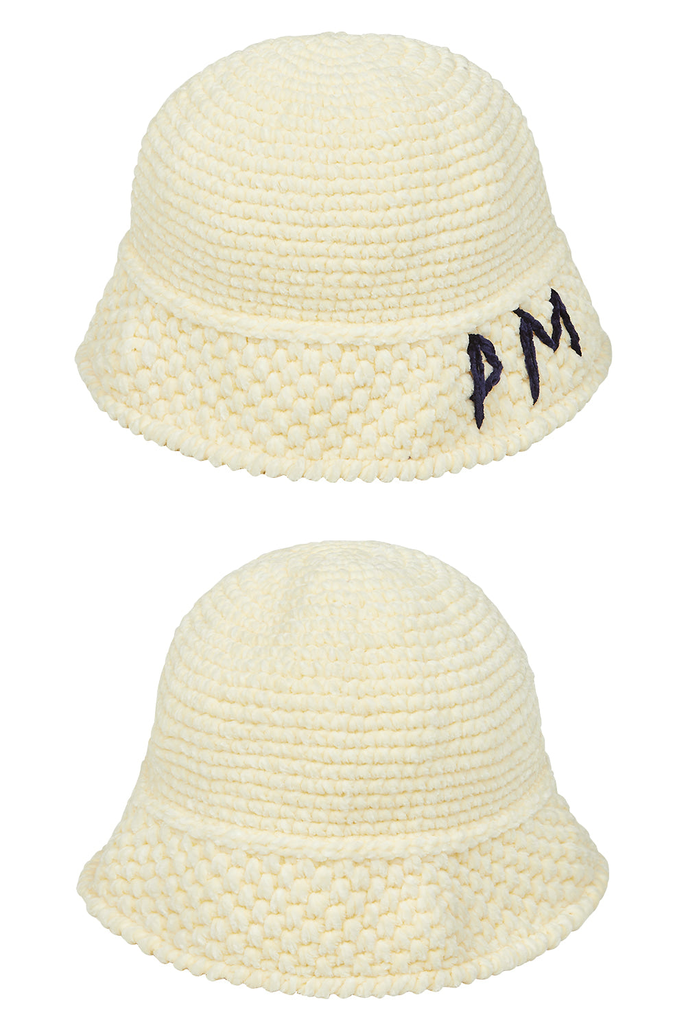 PORT MAYNE WOMEN DAISY HAND KNIT BUCKET ONE SIZE WHITE