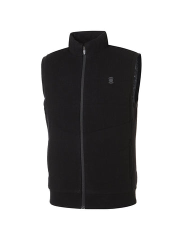 W.ANGLE FW22 MEN PADDED HYBRID FULL OPEN VEST BLACK