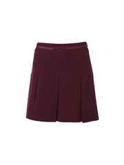 W.ANGLE FW22 WOMEN WOOLLIKE PLEATED CULOTTES BURGUNDY