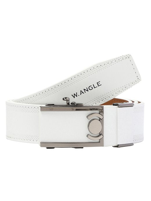 W.ANGLE FW22 MEN SIMPLE COLOR MATCHING AUTOMATIC BELT FREE WHITE