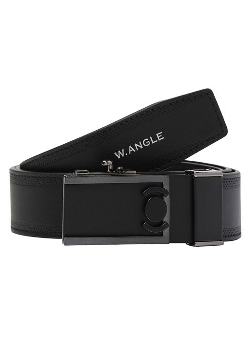 W.ANGLE FW22 MEN SIMPLE COLOR MATCHING AUTOMATIC BELT FREE BLACK