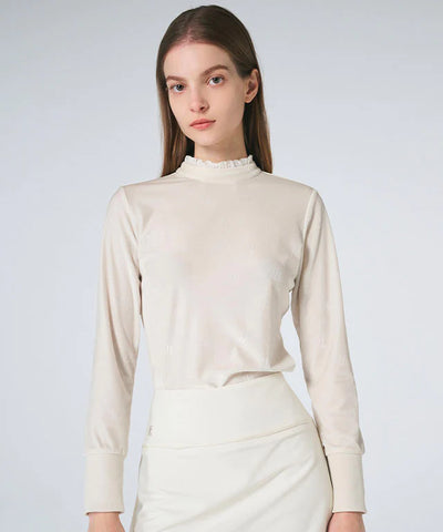 FAIRLIAR FW22 VELOUR LACE TURTLENECK TSHIRT - Par-Tee Golf